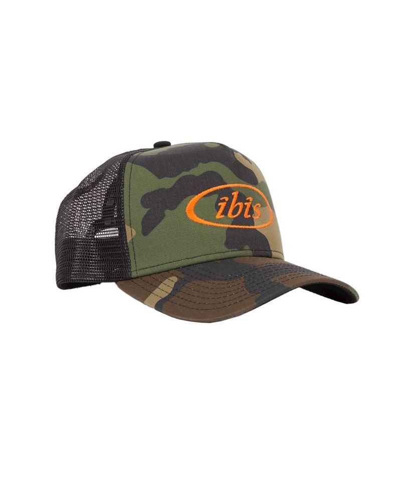 camo hat with orange logo