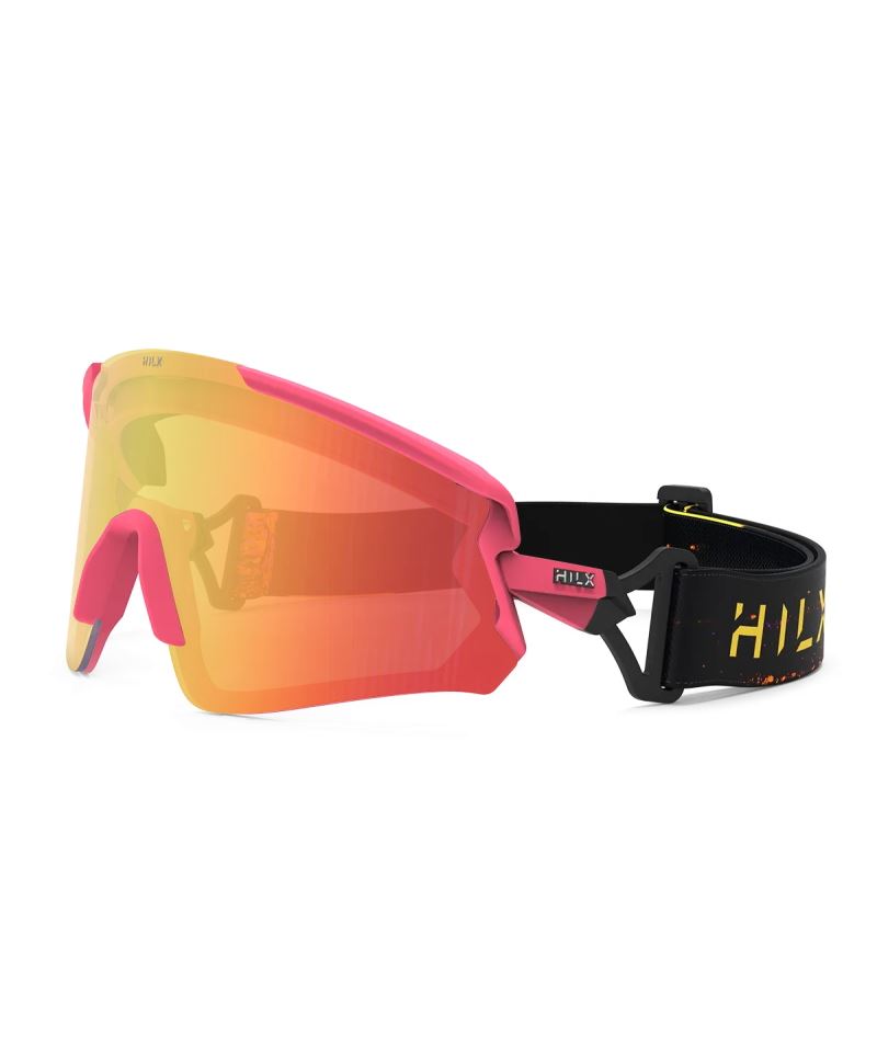 GAFAS HILX POLARIZADAS KINETIK RONIN MATE DARK PINK REVO RED