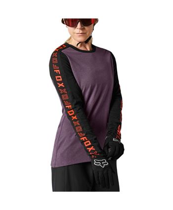 MAILLOT MANGA LARGA FOX RANGER DR BLACK/PURPLE (MUJER)