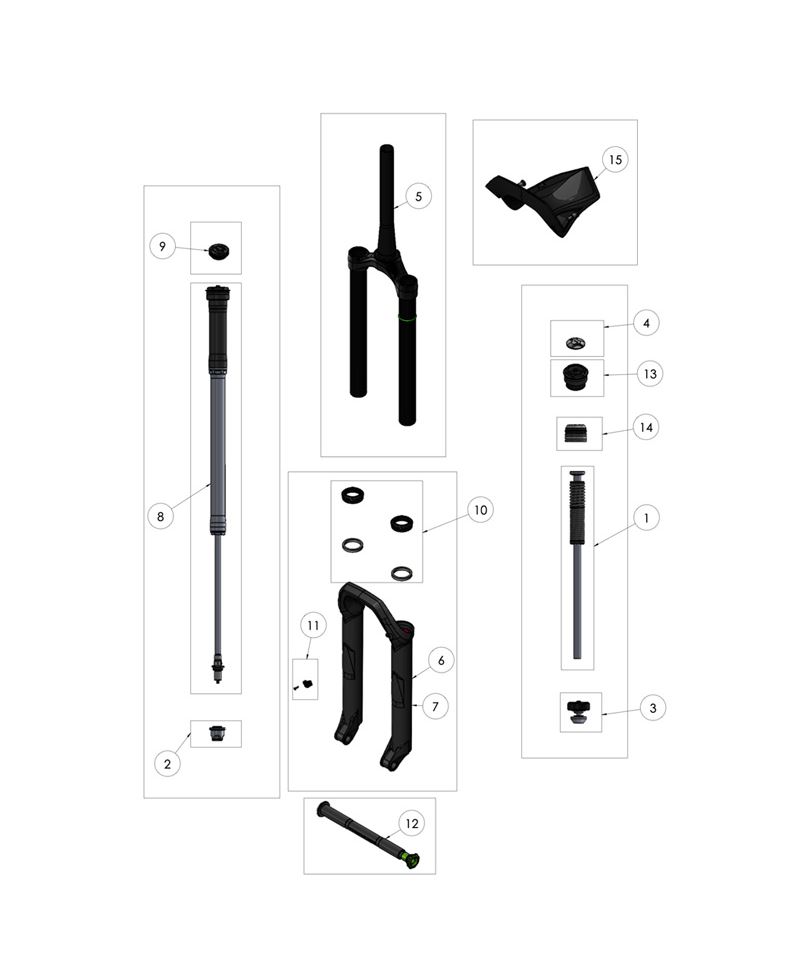 DVO D3 CROWN STEER ASSY - BLACK REF:5