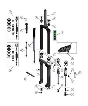 Dvo Rebound Assembly - Onyx 38 WP Ref 12