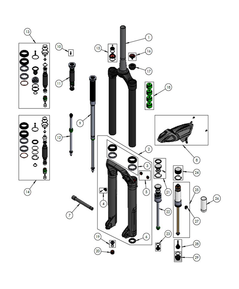 DVO REBOUND ASSEMBLY - ONYX 38 WP REF 12