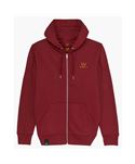 SUDADERA PEATYS AW23 RIDEWEAR ZIP HOODY LOGO BURGUNDY