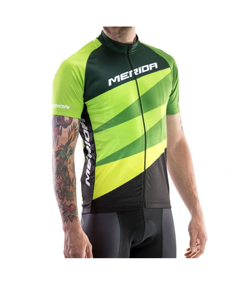 MAILLOT MANGA CORTA MERIDA NEGRO-VERDE