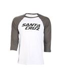 CAMISETA SANTACRUZ STACKED 3/4 BASEBALL TEE BLANCO