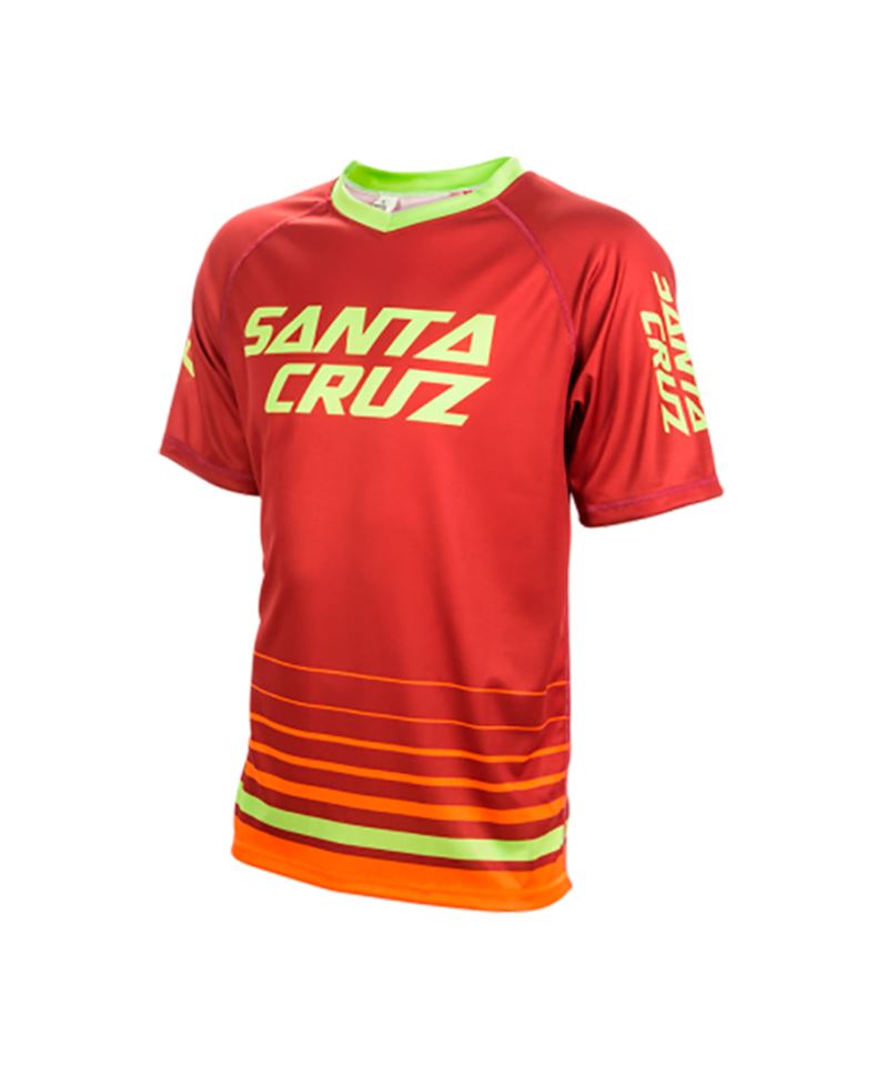 MAILLOT MANGA CORTA SANTA CRUZ STRIPED TRAIL ROJO