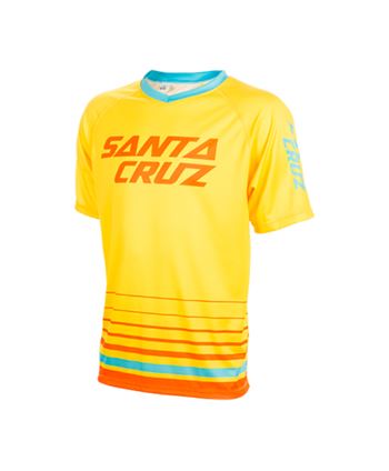 Short sleeve jersey santa cruz striped trail yellow