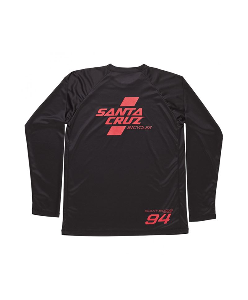 MAILLOT MANGA LARGA SANTA CRUZ TECH TEE "NEW" NEGRO-ROJO